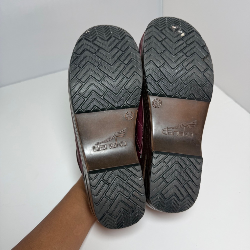 Dansko Professional Clogs Leather Wine Burgundy Size 38 Comfort Nursing EU 38 - Picture 7 of 7